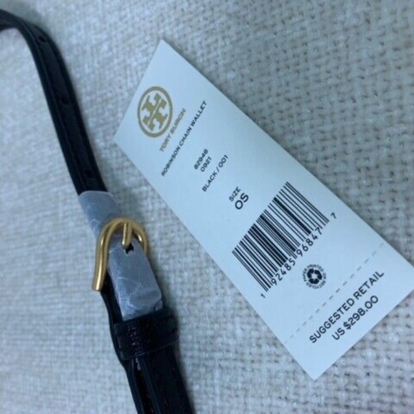 NEW Tory Burch Robinson Black Saffiano Leather Chain Wallet/MINI Crossbody Bag - Picture 10 of 13